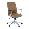 Fauteuil de Bureau Belfast à dossier bas, accoudoirs aluminium, éco-cuir