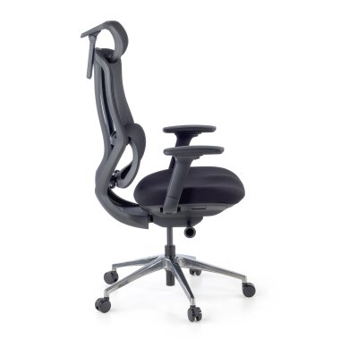 chaise ergonomique noir aeroflow structure noire maille accoudoirs reglables 3d double soutien lombaire appui tete 9