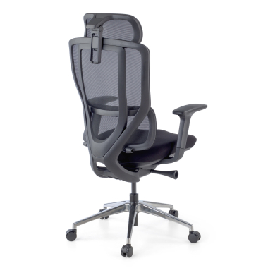 chaise ergonomique noir aeroflow structure noire maille accoudoirs reglables 3d double soutien lombaire appui tete 11