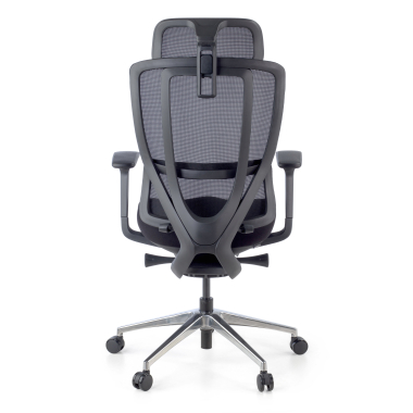 chaise ergonomique noir aeroflow structure noire maille accoudoirs reglables 3d double soutien lombaire appui tete 12