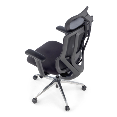 chaise ergonomique noir aeroflow structure noire maille accoudoirs reglables 3d double soutien lombaire appui tete 13