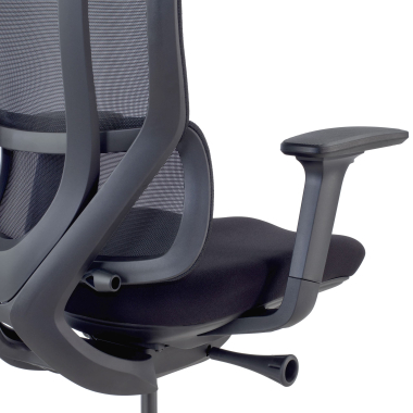 chaise ergonomique noir aeroflow structure noire maille accoudoirs reglables 3d double soutien lombaire appui tete 8