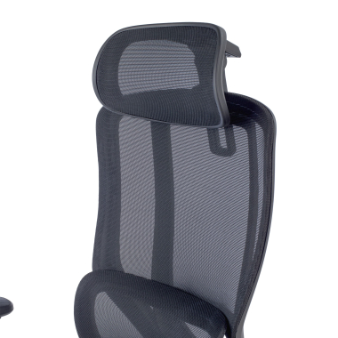 chaise ergonomique noir aeroflow structure noire maille accoudoirs reglables 3d double soutien lombaire appui tete 10