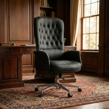 fauteuil de bureau noir ankara simil cuir accoudoirs rembourres 2