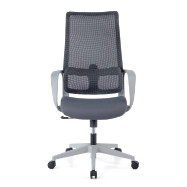 chaise de bureau blanc gris axis maille accoudoirs fixes 3