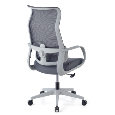 chaise de bureau blanc gris axis maille accoudoirs fixes 11