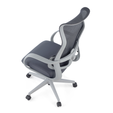 chaise de bureau blanc gris axis maille accoudoirs fixes 13