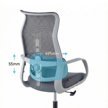 chaise de bureau blanc gris axis maille accoudoirs fixes 9