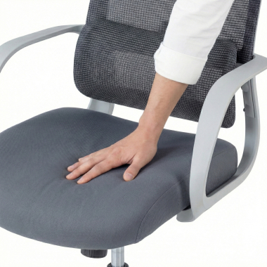 chaise de bureau blanc gris axis maille accoudoirs fixes 6