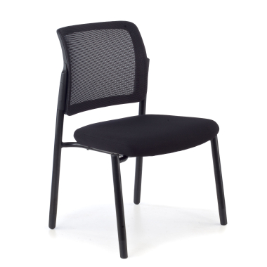 chaise visiteur noir sans bras maille sans accoudoirs 1