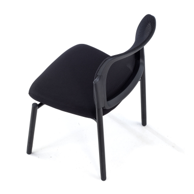 chaise visiteur noir sans bras maille sans accoudoirs 9