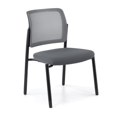 chaise visiteur gris sans bras maille sans accoudoirs 1