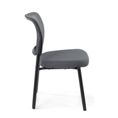 chaise visiteur gris sans bras maille sans accoudoirs 4