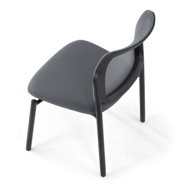 chaise visiteur gris sans bras maille sans accoudoirs 9