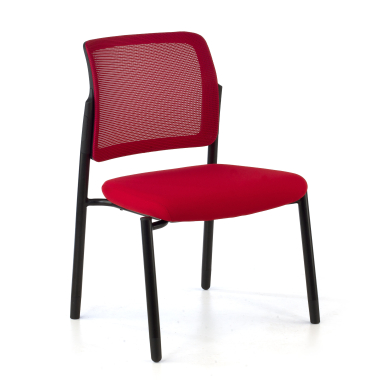 chaise visiteur rouge sans bras maille sans accoudoirs 1