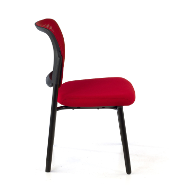 chaise visiteur rouge sans bras maille sans accoudoirs 4