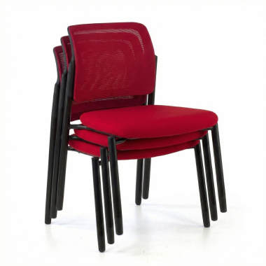 chaise visiteur rouge sans bras maille sans accoudoirs 10