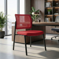 Chaise visiteur Hermes, piètement 4 pieds, assise large, dossier en maille