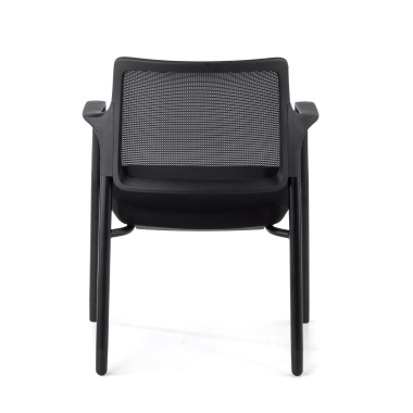 chaise visiteur noir avec bras maille accoudoirs fixes 10