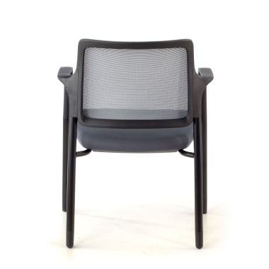 chaise visiteur gris avec bras maille accoudoirs fixes 10