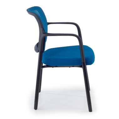 chaise visiteur bleu avec bras maille accoudoirs fixes 4