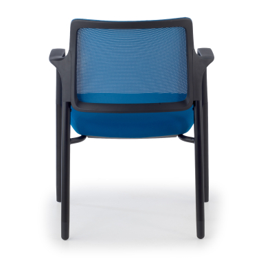chaise visiteur bleu avec bras maille accoudoirs fixes 8