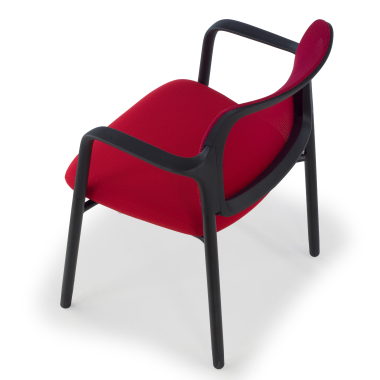 chaise visiteur rouge avec bras maille accoudoirs fixes 10
