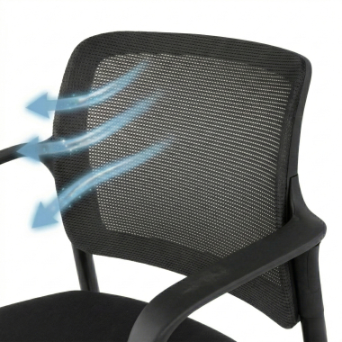 chaise visiteur noir avec bras maille accoudoirs fixes 8