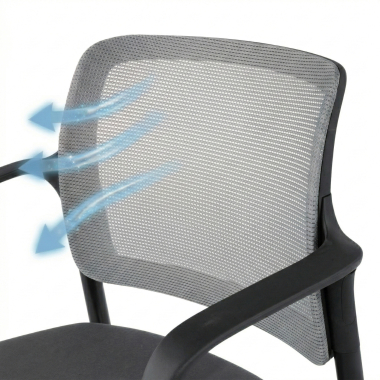 chaise visiteur gris avec bras maille accoudoirs fixes 8