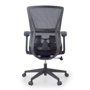 chaise ergonomique noir sans appui tete tissu accoudoirs fixes double soutien lombaire 11