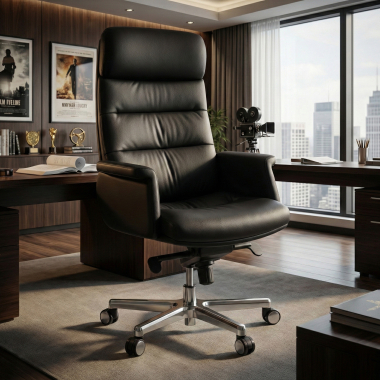 fauteuil de bureau noir consul simil cuir accoudoirs rembourres 2