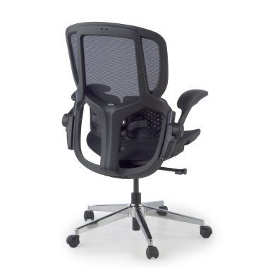 chaise ergonomique noir erghos one sans appui tete maille accoudoirs reglables 3d double soutien lombaire 11