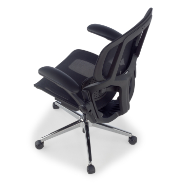 chaise ergonomique noir erghos one sans appui tete maille accoudoirs reglables 3d double soutien lombaire 12