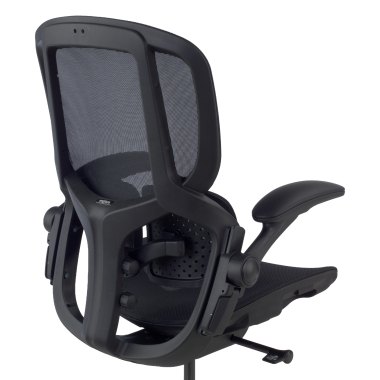 chaise ergonomique noir erghos one sans appui tete maille accoudoirs reglables 3d double soutien lombaire 13