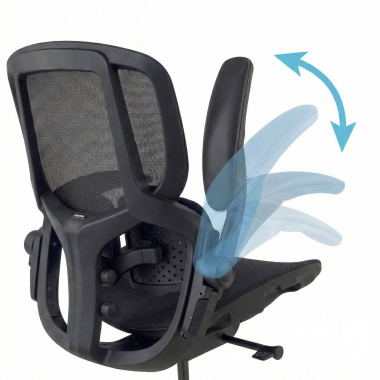 chaise ergonomique noir erghos one sans appui tete maille accoudoirs reglables 3d double soutien lombaire 7