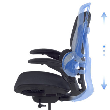 chaise ergonomique noir erghos one sans appui tete maille accoudoirs reglables 3d double soutien lombaire 9