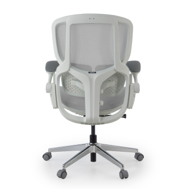 chaise ergonomique blanc gris erghos one sans appui tete maille accoudoirs reglables 3d double soutien lombaire 13