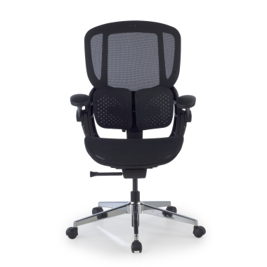 chaise ergonomique noir erghos one sans appui tete maille accoudoirs reglables 3d double soutien lombaire 5