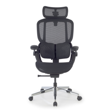 chaise ergonomique noir erghos one avec appui tete maille accoudoirs reglables 3d double soutien lombaire appui tete 5