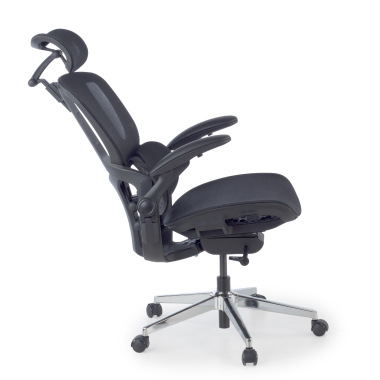 chaise ergonomique noir erghos one avec appui tete maille accoudoirs reglables 3d double soutien lombaire appui tete 4
