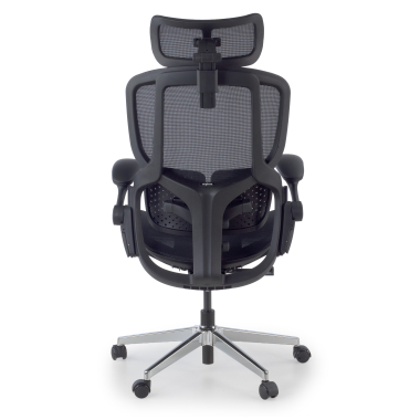 chaise ergonomique noir erghos one avec appui tete maille accoudoirs reglables 3d double soutien lombaire appui tete 11