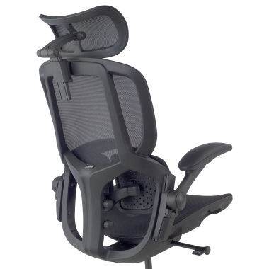 chaise ergonomique noir erghos one avec appui tete maille accoudoirs reglables 3d double soutien lombaire appui tete 14
