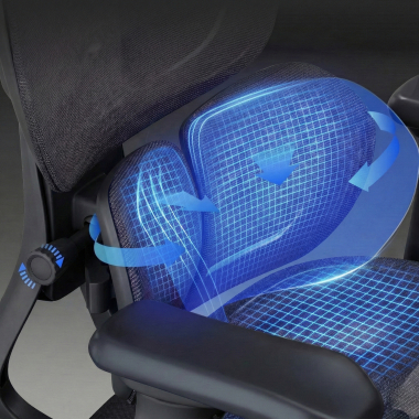 chaise ergonomique noir erghos one avec appui tete maille accoudoirs reglables 3d double soutien lombaire appui tete 8