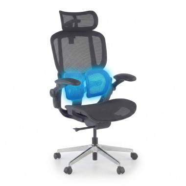 chaise ergonomique noir erghos one avec appui tete maille accoudoirs reglables 3d double soutien lombaire appui tete 7