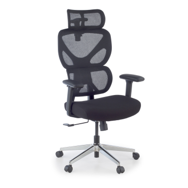 chaise ergonomique noir erghos air tissu accoudoirs reglables 3d soutien lombaire appui tete 1