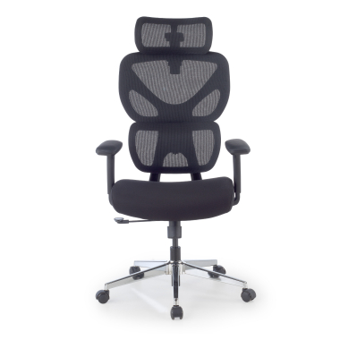 chaise ergonomique noir erghos air tissu accoudoirs reglables 3d soutien lombaire appui tete 3