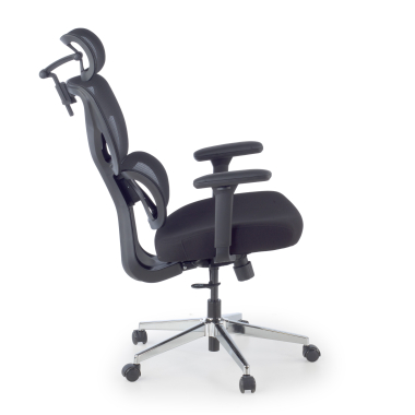 chaise ergonomique noir erghos air tissu accoudoirs reglables 3d soutien lombaire appui tete 5