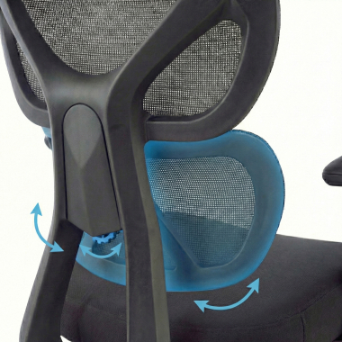 chaise ergonomique noir erghos air tissu accoudoirs reglables 3d soutien lombaire appui tete 7
