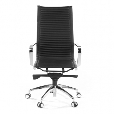 chaise de bureau noir structure chromee similicuir simil cuir accoudoirs fixes 3