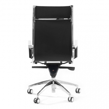 chaise de bureau noir structure chromee similicuir simil cuir accoudoirs fixes 7